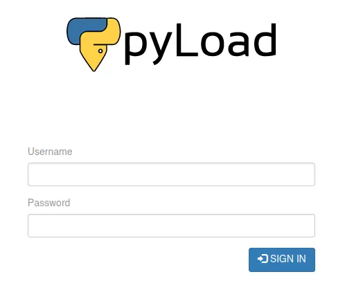 PyLoad service login